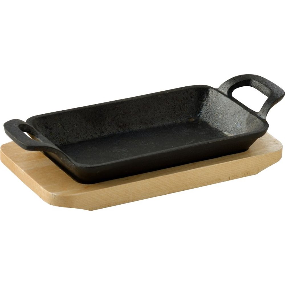 Levně MASTERPRO Pekáč litinový s podstavcem COOK & SHARE 17x10x2,5 cm černá BGMP-3807-EM