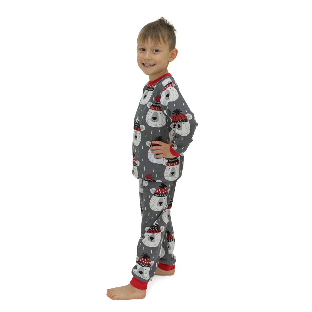 ESITO Dětské pyžamo Christmas bear šedé - 116 šedá