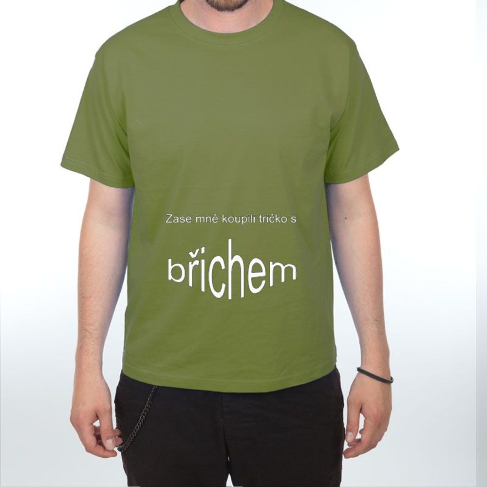 Levně Zase mně koupili tričko s břichem - XXXL olive