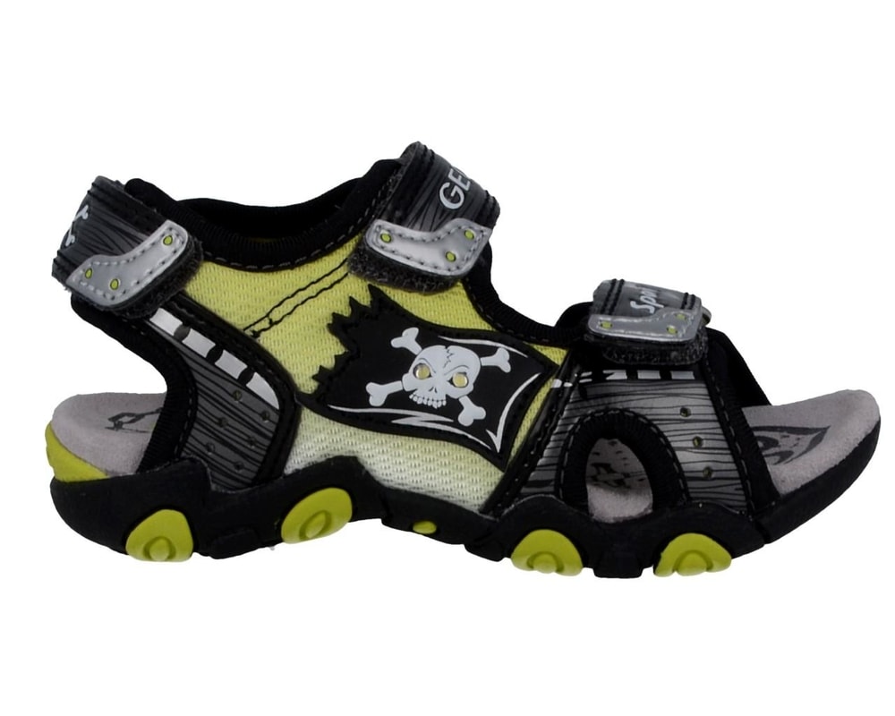 GEOX JR SANDAL STRIKE GREY/LIME - 24