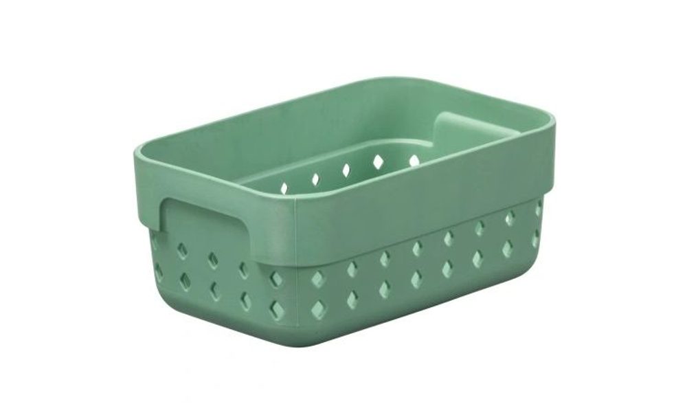 Levně košík SEOUL S-organ., 12x8x5cm-zel.rozmarýn, plast