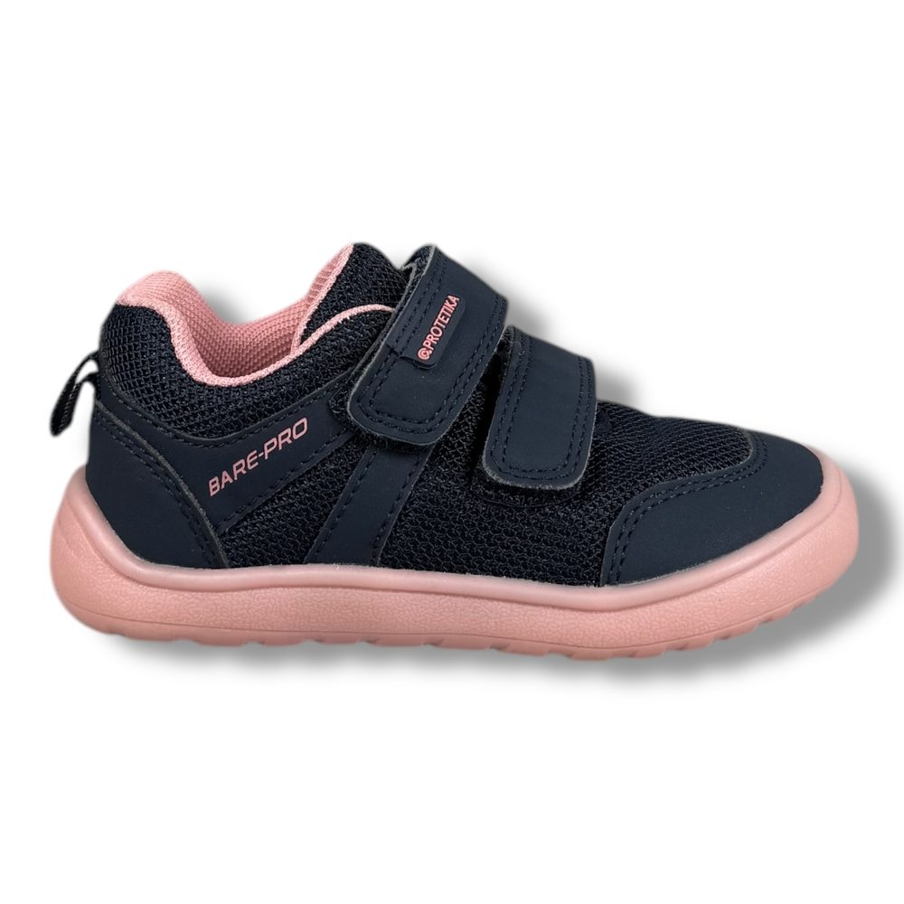 Levně ProtetikaDětská BAREFOOT celoroční obuv tmavě modré s růžovými prvky - 34