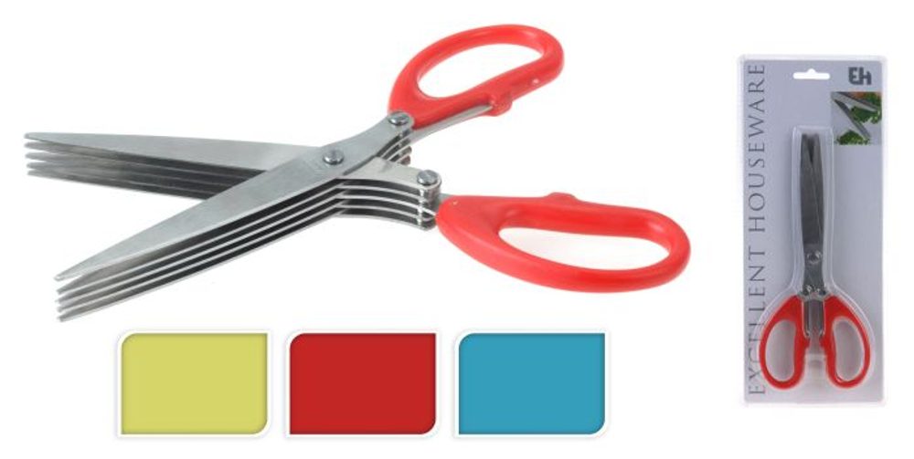 Levně nůžky 19cm na bylinky 5břité, NR/plast