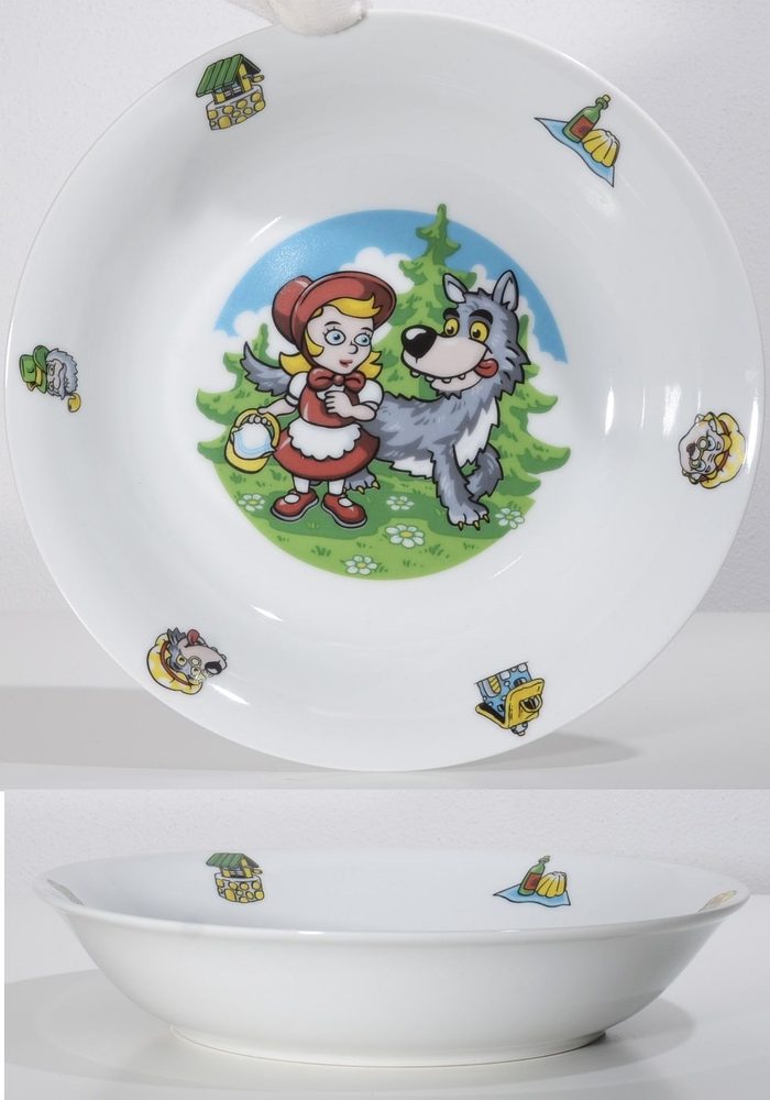 Levně talíř d19cm hluboký. KARKULKA dětský, porcelán