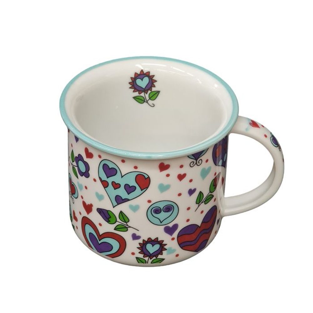 Levně hrnek 250ml TINA - VES.SRDÍČKA MODRÁ, čes.porcelán