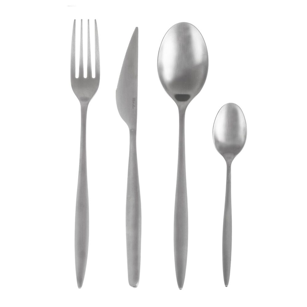 Levně Jídelní příbory Matt silver 24 dílů