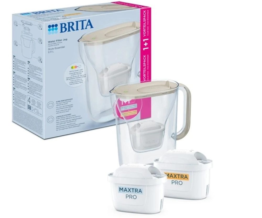 Levně konvice BRITA 2,4l Style Essential písková+2ks filtrů (PO+PL)