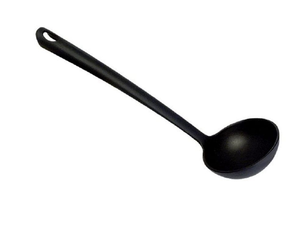 Levně naběračka 34cm, černá, do 210°C, PP, plast