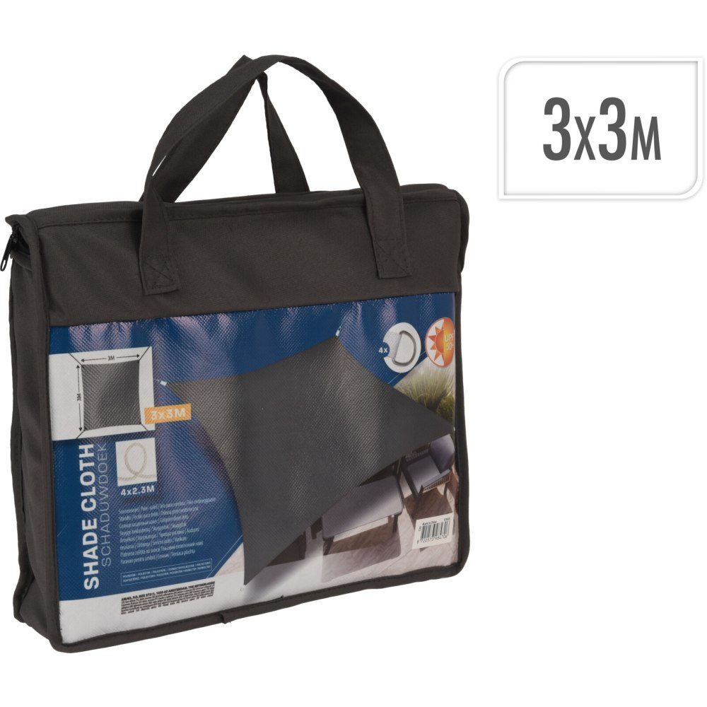 PROGARDEN Stínící plachta čtvercová 3 m šedá KO-C46400720