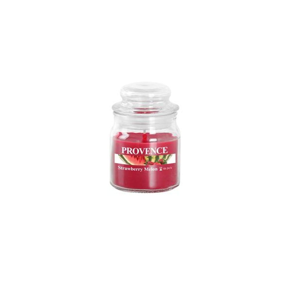 Levně Provence SVÍČKA VE SKLE S VÍČKEM 70G, JAHODA+MELOUN