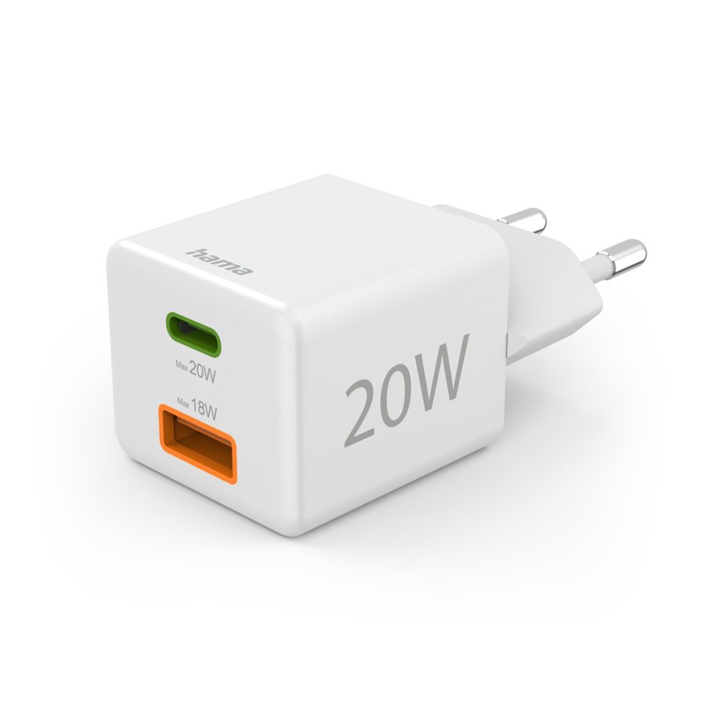 Levně Hama rychlá USB nabíječka USB-C + USB-A, PD/QC, 20 W