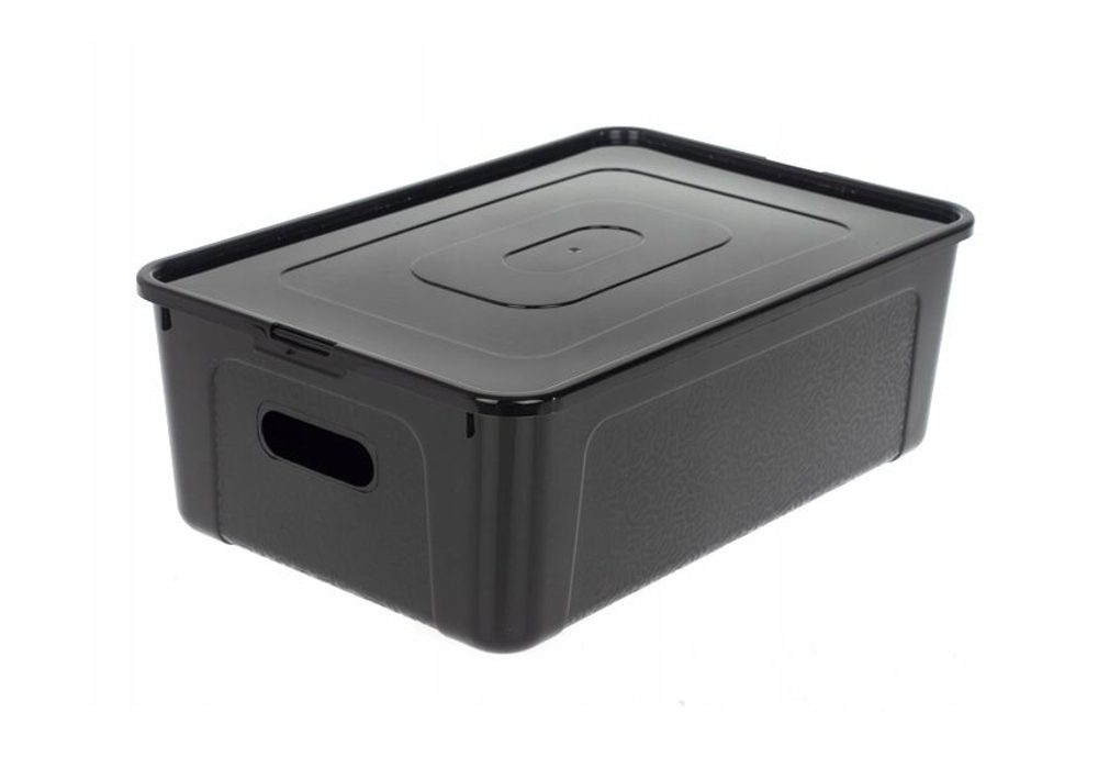 Levně box 12,5l+víko, otvory, 39x26x13, mix RASTR, MULTIBOX, plast