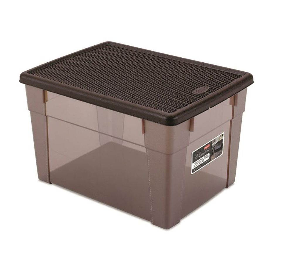 Levně box 20,0l+víko 39x29x24cm hnědý ELEGANCE-XLhigh