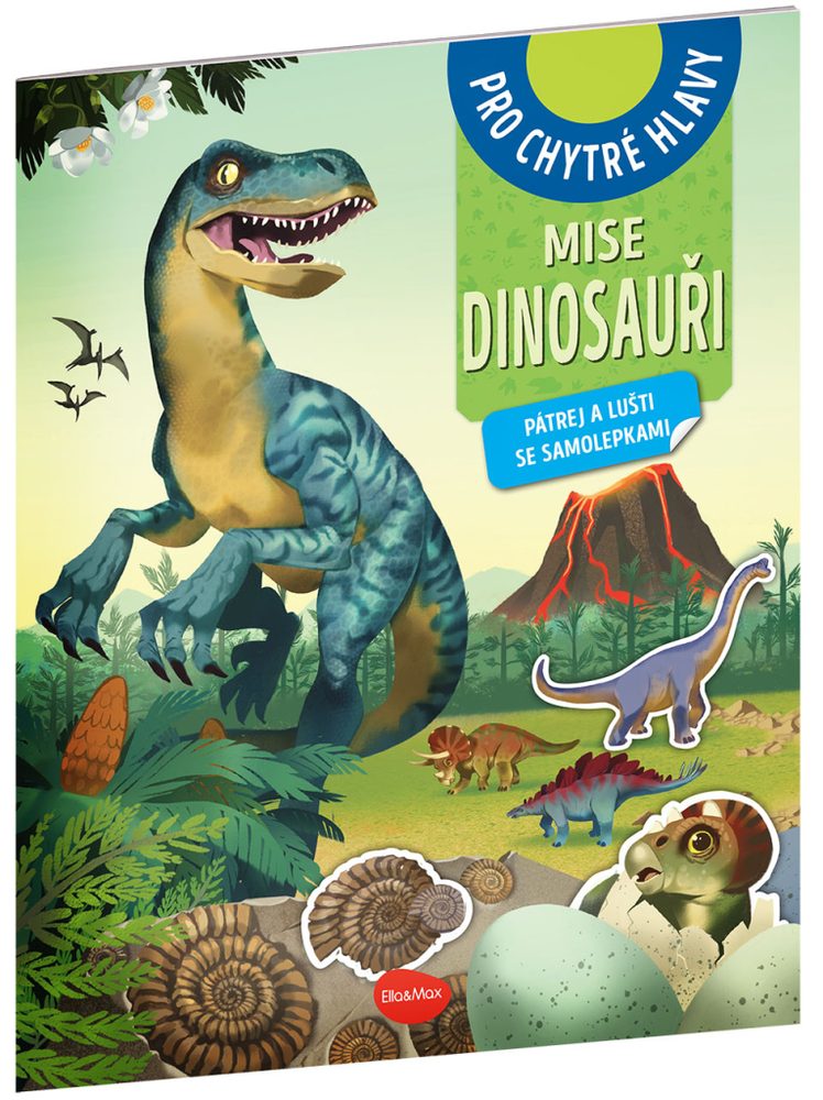 Levně MISE DINOSAUŘI – Pátrej a lušti se samolepkami