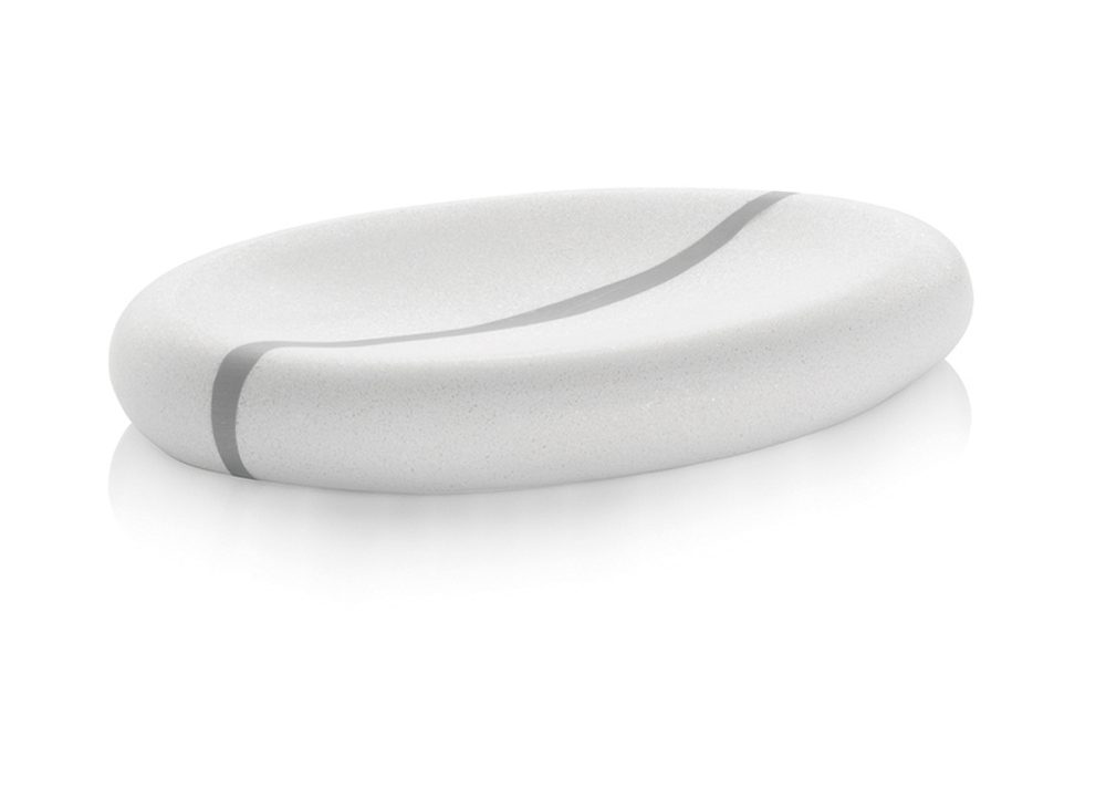 Levně KELA Miska na mýdlo Talus polyresin bílá KL-20301