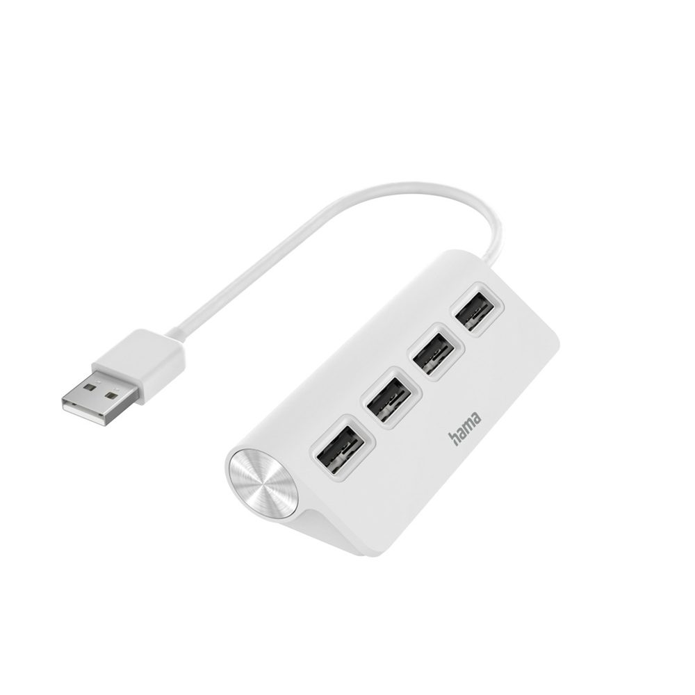 Levně Hama USB hub, 4 porty, USB 2.0, 480 Mbit/s, bílý