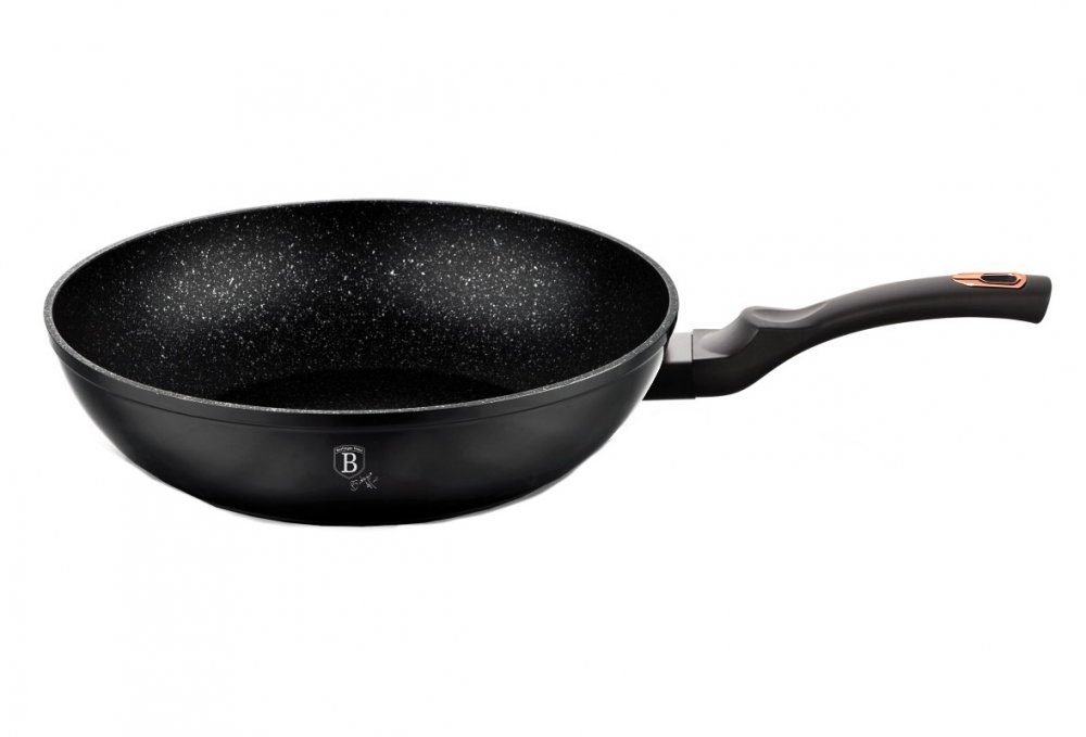 BERLINGERHAUS Pánev WOK s mramorovým povrchem 28 cm Black Rose Collection BH-1638