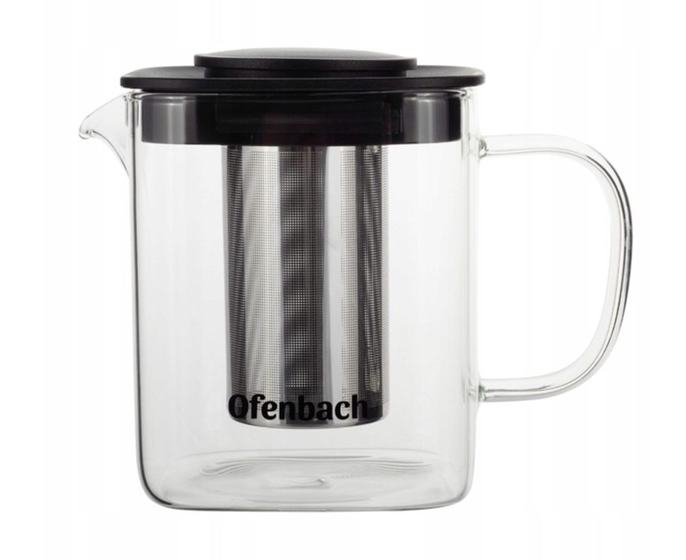 konvice 1,00l OFENBACH, NR sítko, sklo/plast