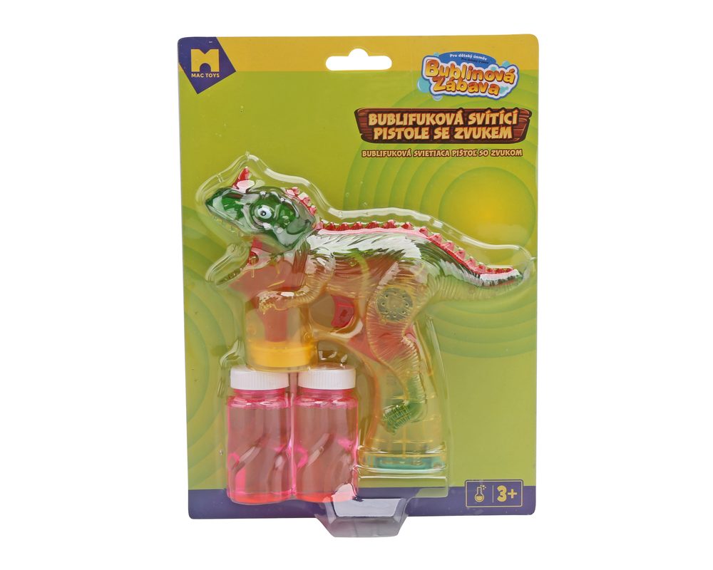 Mac Toys Bublifuková pistole dinosaurus se zvukem