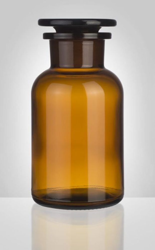 Levně dóza-prachovnice 250ml-kul.hnědá, zabr.víko, sklo
