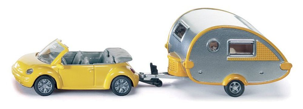 Levně SIKU Blister - osobní automobil s obytným přívěsem