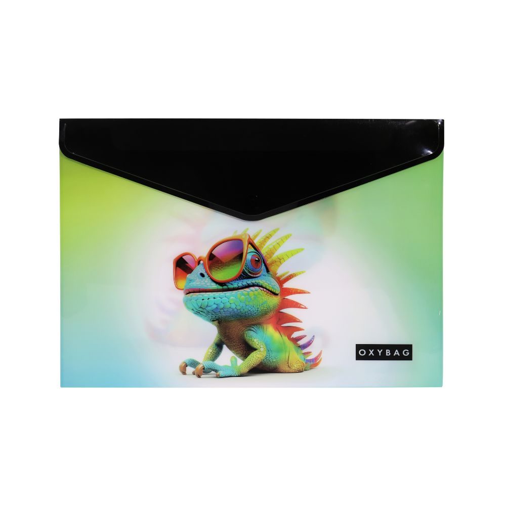 Levně Psaníčko s drukem A4 s tiskem crazy animals chameleon