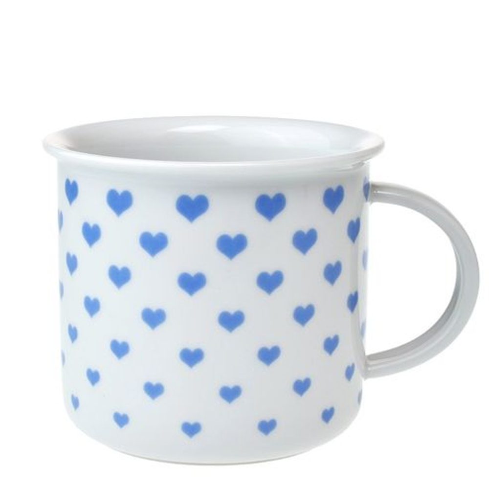 Levně hrnek 380ml TINA - modrá SRDÍČKA U3295/38, čes.porcelán