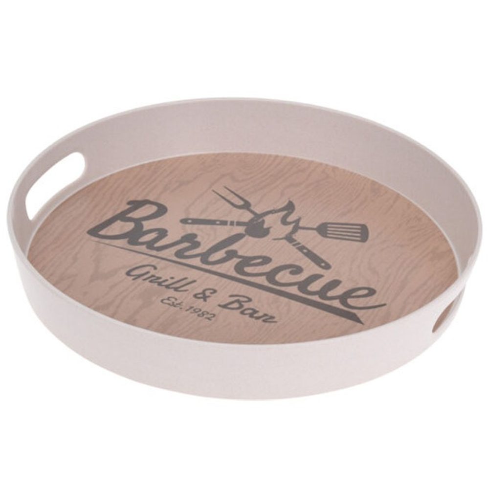 Levně EXCELLENT HOUSEWARE Kulatý servírovací podnos 30 cm Barbeque KO-177600260barb