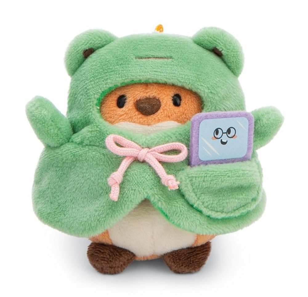 Levně NICI plyš MyMochi Liška Geeks 8cm v kostýmu žabky a videohrou, set dárkové balení 8,5x6,5x10cm