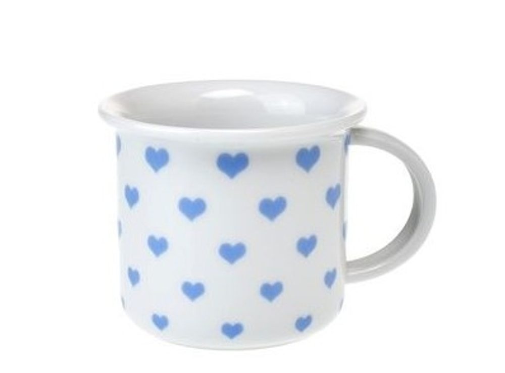 hrnek 100ml TINA - MODRÁ SRDÍČKA, čes.porcelán