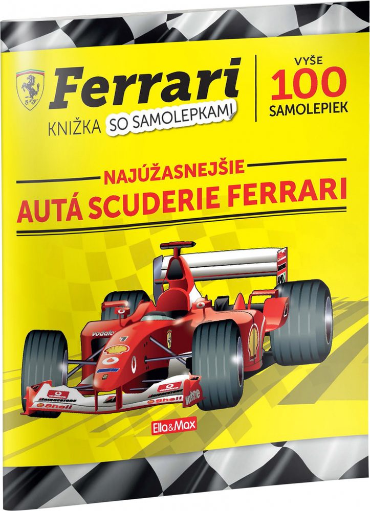 Levně Presco Group FERRARI, autá Scuderie – Kniha samolepiek