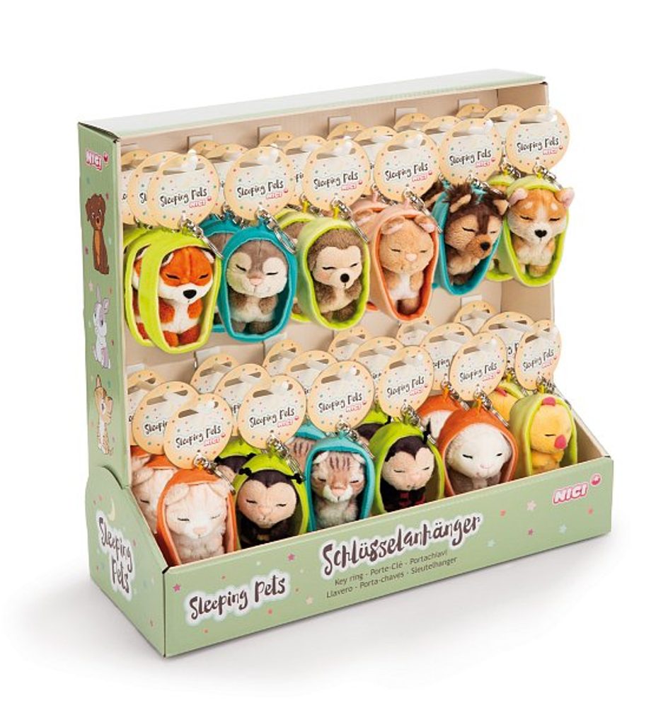 Levně NICI DISPLAY assort Spící zvířátka 8cm, assort 36ks, GREEN