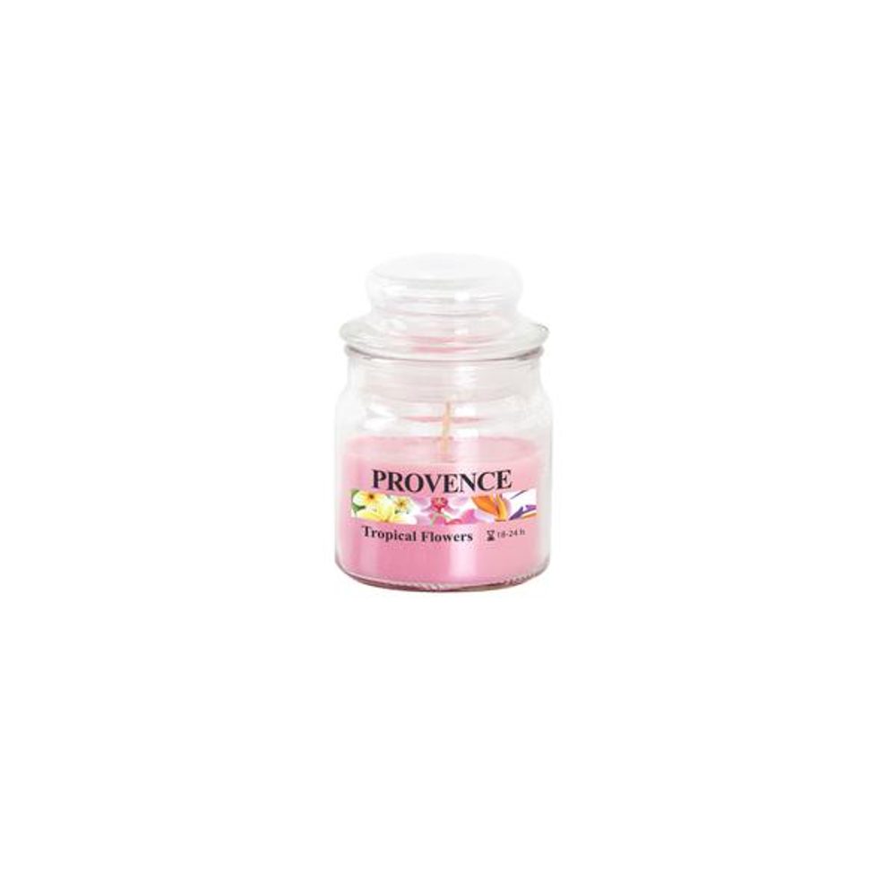 Levně Provence SVÍČKA VE SKLE S VÍČKEM 70G, TROPICKÉ KVĚTY