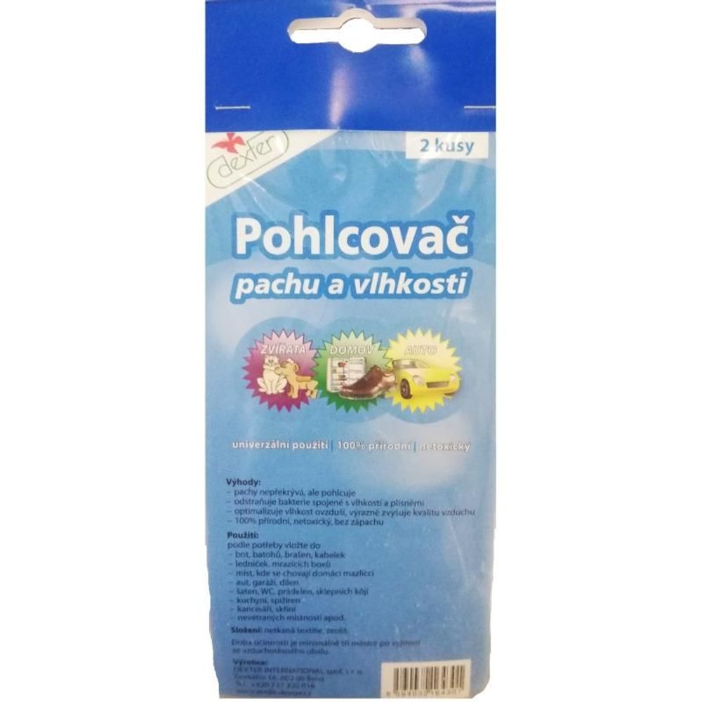 Levně pohlcovač pachů 2x25g, vlhkosti DEXTER 75x130x6mm