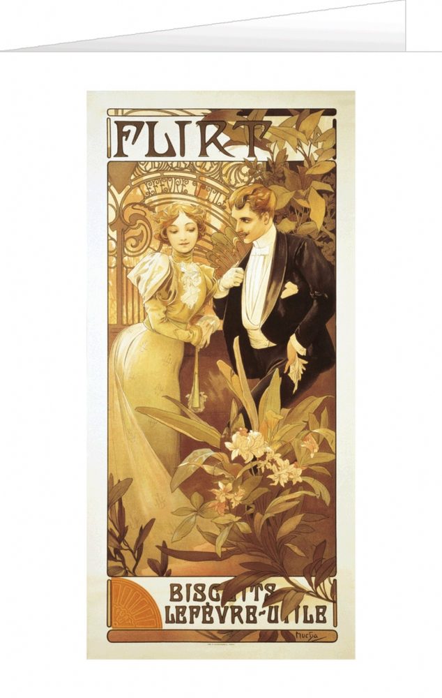 Levně Presco Group Blahopřání Alfons Mucha – Flirt