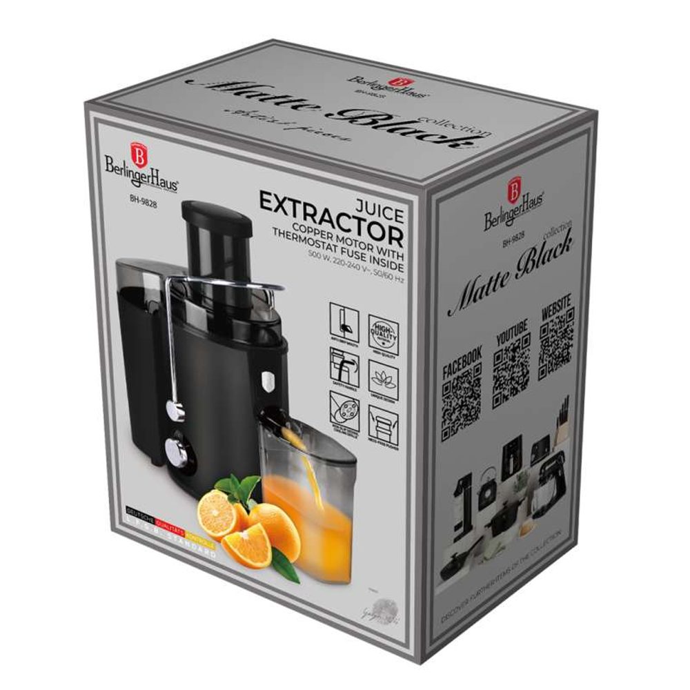 BERLINGERHAUS Odšťavňovač 500 W Black Collection BH-9828