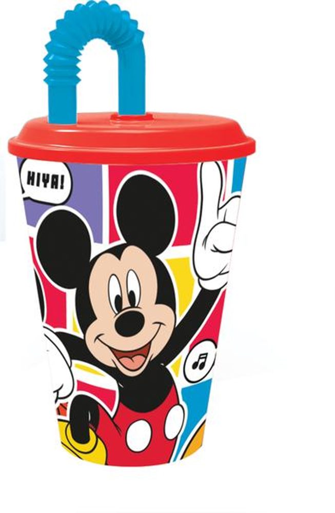 Levně STOR KELÍMEK S BRČKEM MICKEY 430 ML, PLAST