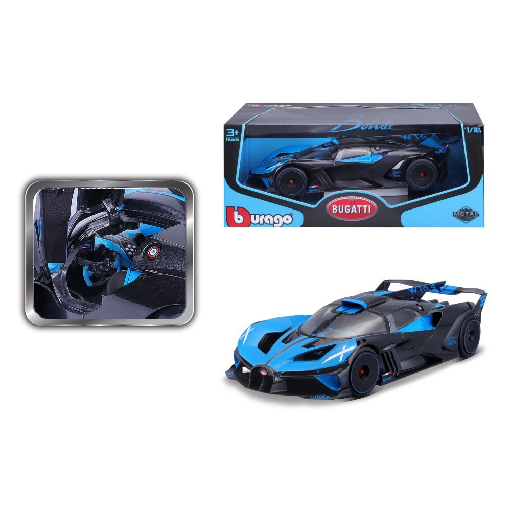 Levně Bburago 1:18 TOP Bugatti Bolide Blue/Black