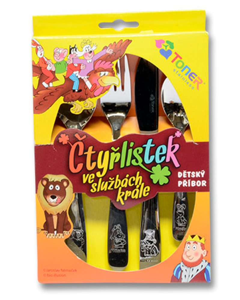 sada příbor.dětský 6032 DBB-4díl. ČTYŘLÍSTEK