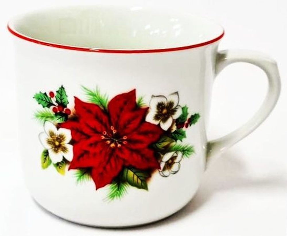 Levně hrnek 650ml VAŘÁK-POINSETTIA,vánoční růže, čes.porc.