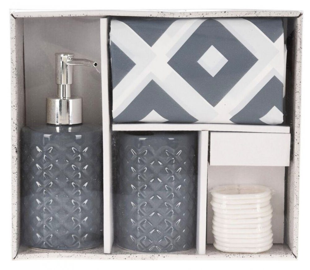 Levně HOMESTYLING Koupelnové doplňky sada 3 ks šedá KO-CY2210590seda