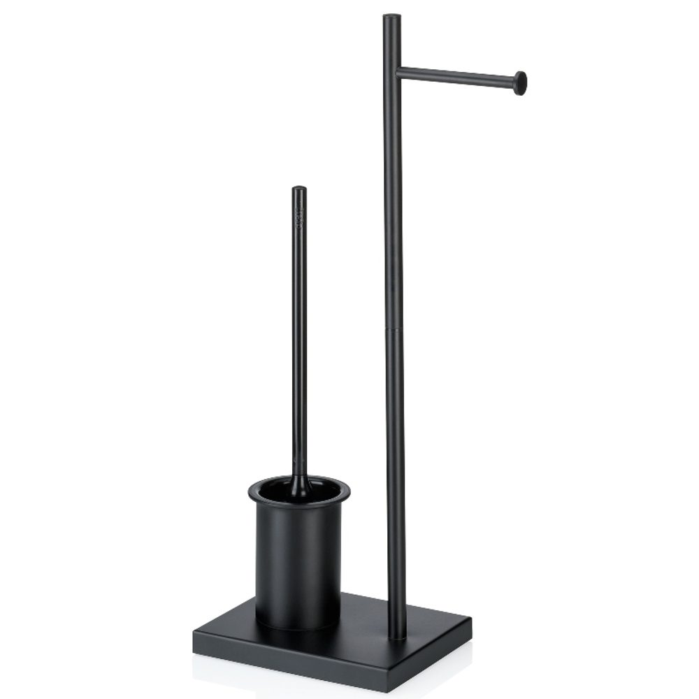 Levně KELA Toaletní souprava Devin metal black 23,0x18,0x68,0cm KL-23961