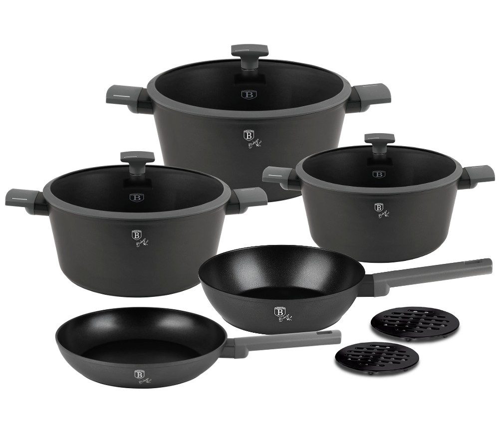 Levně BERLINGERHAUS Sada nádobí s titanovým povrchem 10 ks Antracit Collection BH-8140