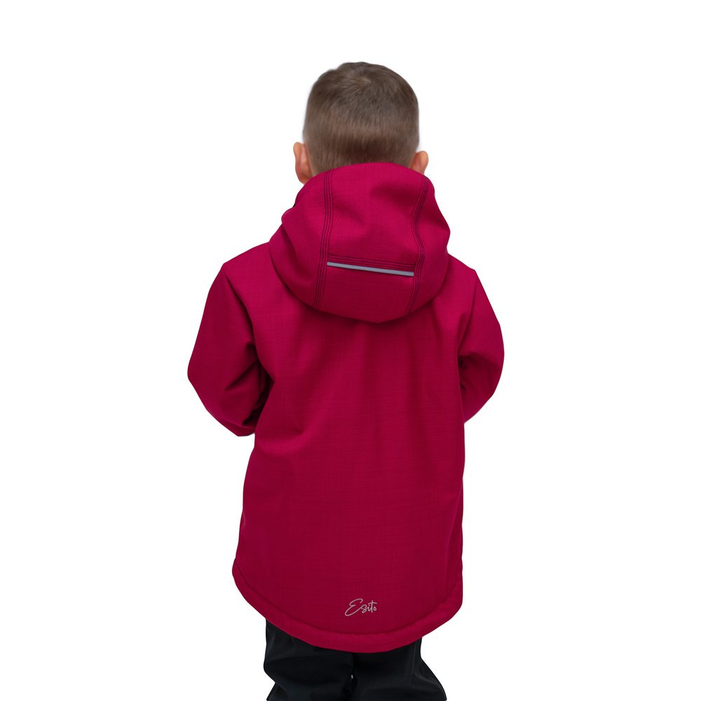 ESITO Dětská zimní softshellová bunda s beránkem Red