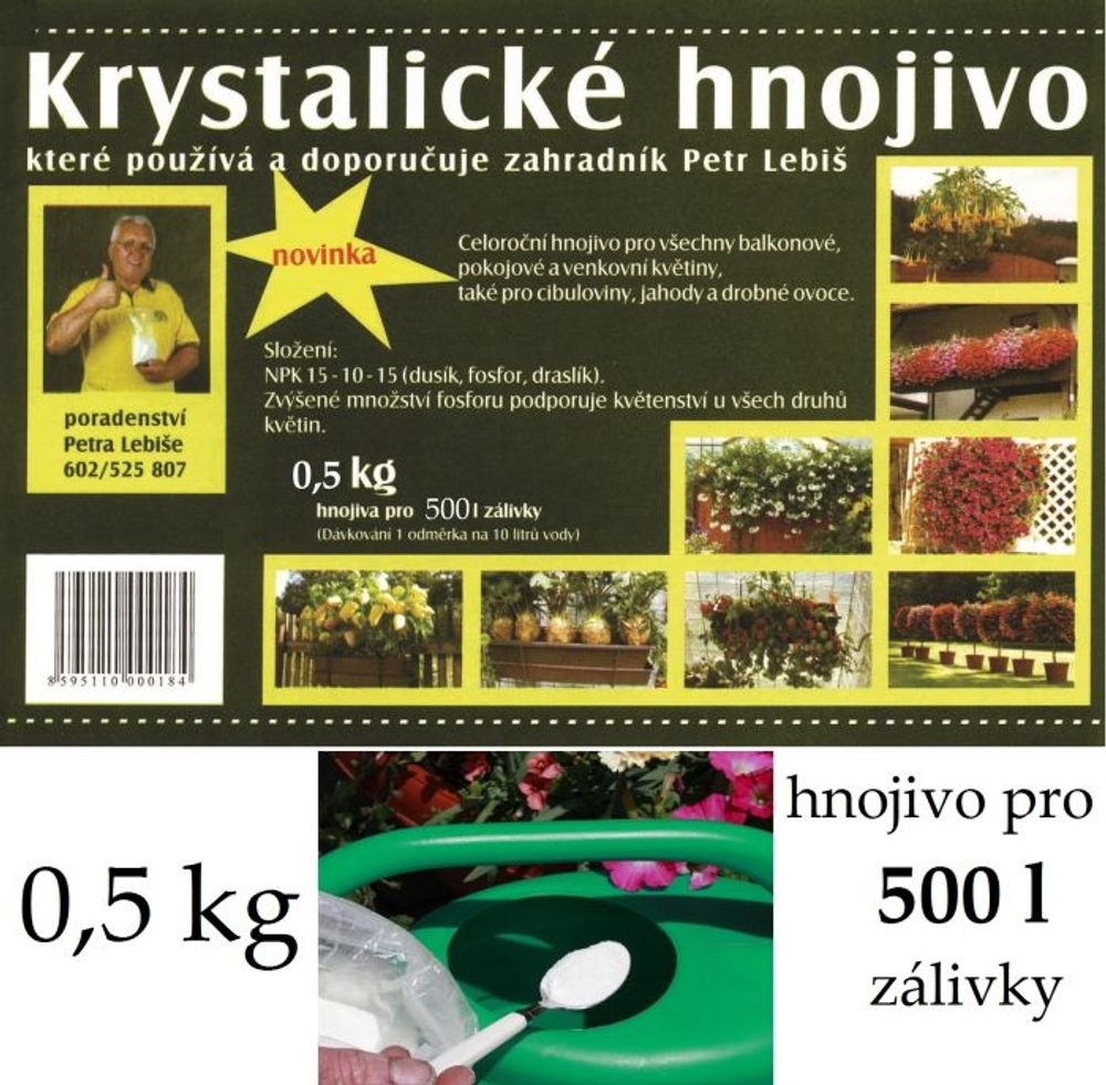 Levně hnojivo krystalické 0,5kg+lžíce LEBIŠ
