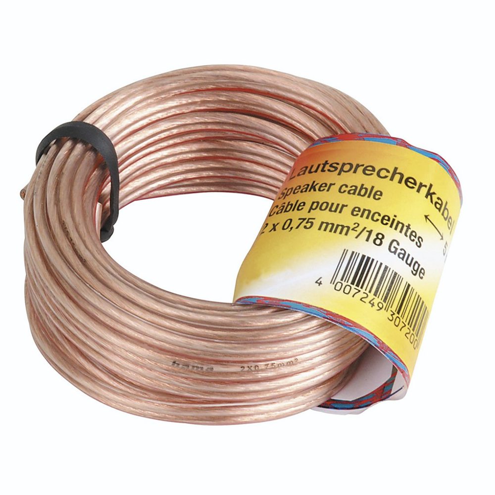 Levně Hama reproduktorový kabel 2x 0,75 mm, 10 m, nebalený