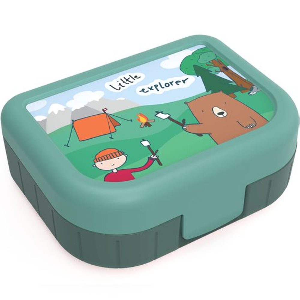 Levně box 1,00l, svačina, zel. MEMORY KIDS, IML, 17x13x6cm, plast
