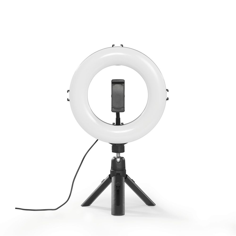 Levně Hama SpotLight Smart 80 II, kruhové LED světlo 8", držák mobilu, dálková spoušť, stolní stativ