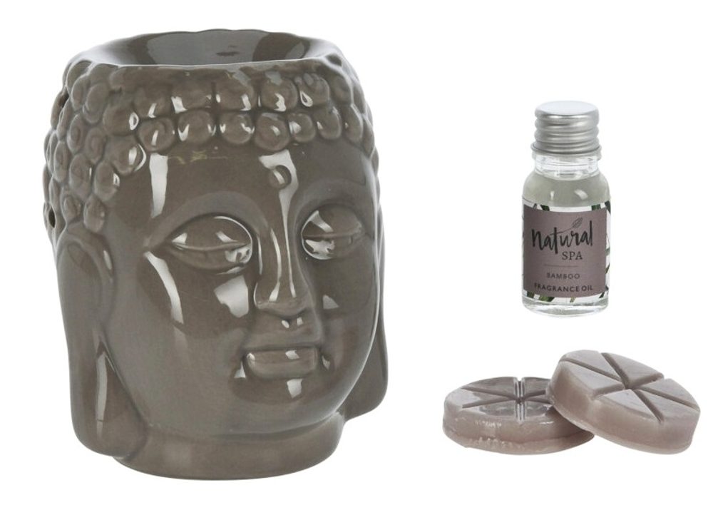 Levně HOMESTYLING Aroma lampa sada 4 ks SPA BUDDHA hnědá KO-CC5062040hned