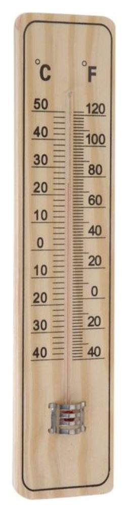 Levně teploměr univ. 22x5cm, -40°C+50°C, dřevo